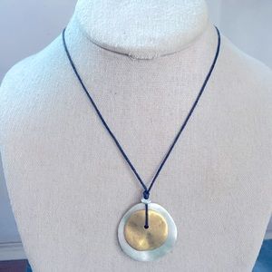 Chico’s boho two tone pendant rope chain adjustable necklace